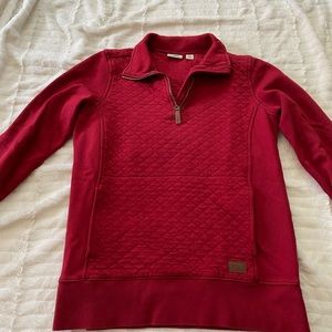 L.L. Bean Quarter Zip Jacket - Red, Size Small